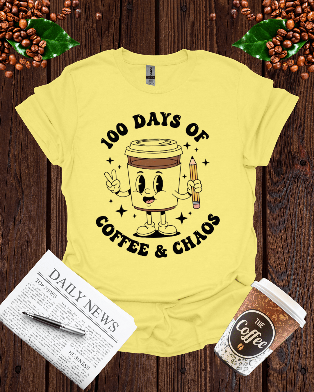 `100 DAYS OF COFFEE & CHAOS T-Shirt