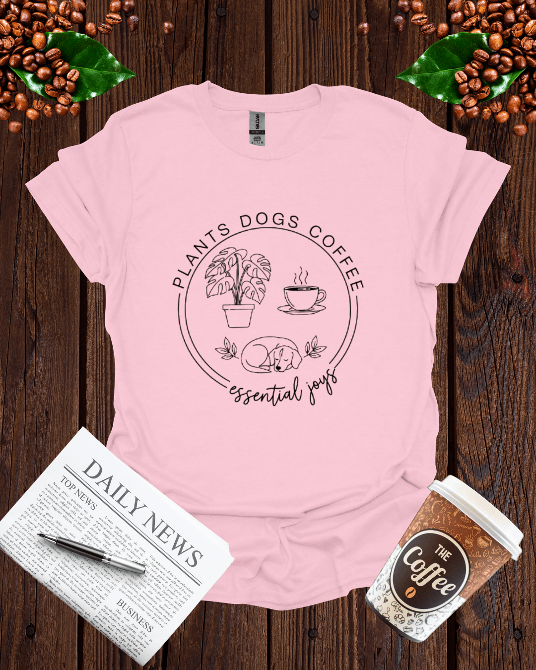 PLANTS DOGS COFFEE T-Shirt