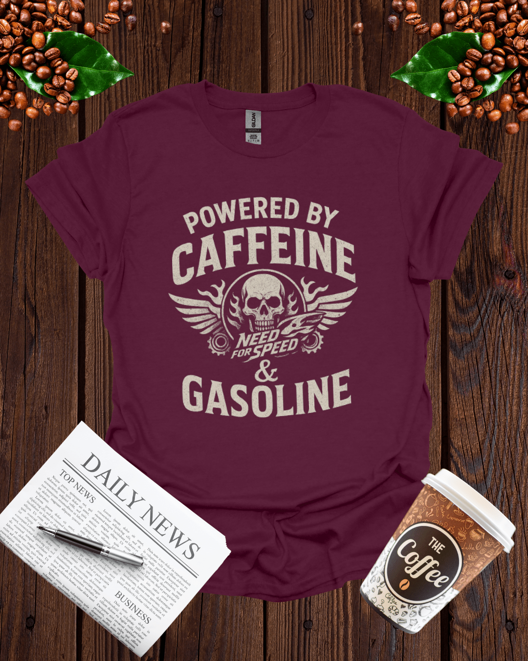 POWERED BY CAFFEINE & GASOLINE T-Shirt