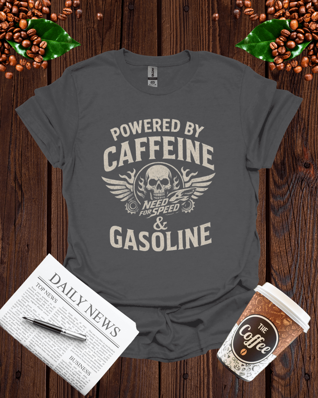 POWERED BY CAFFEINE & GASOLINE T-Shirt
