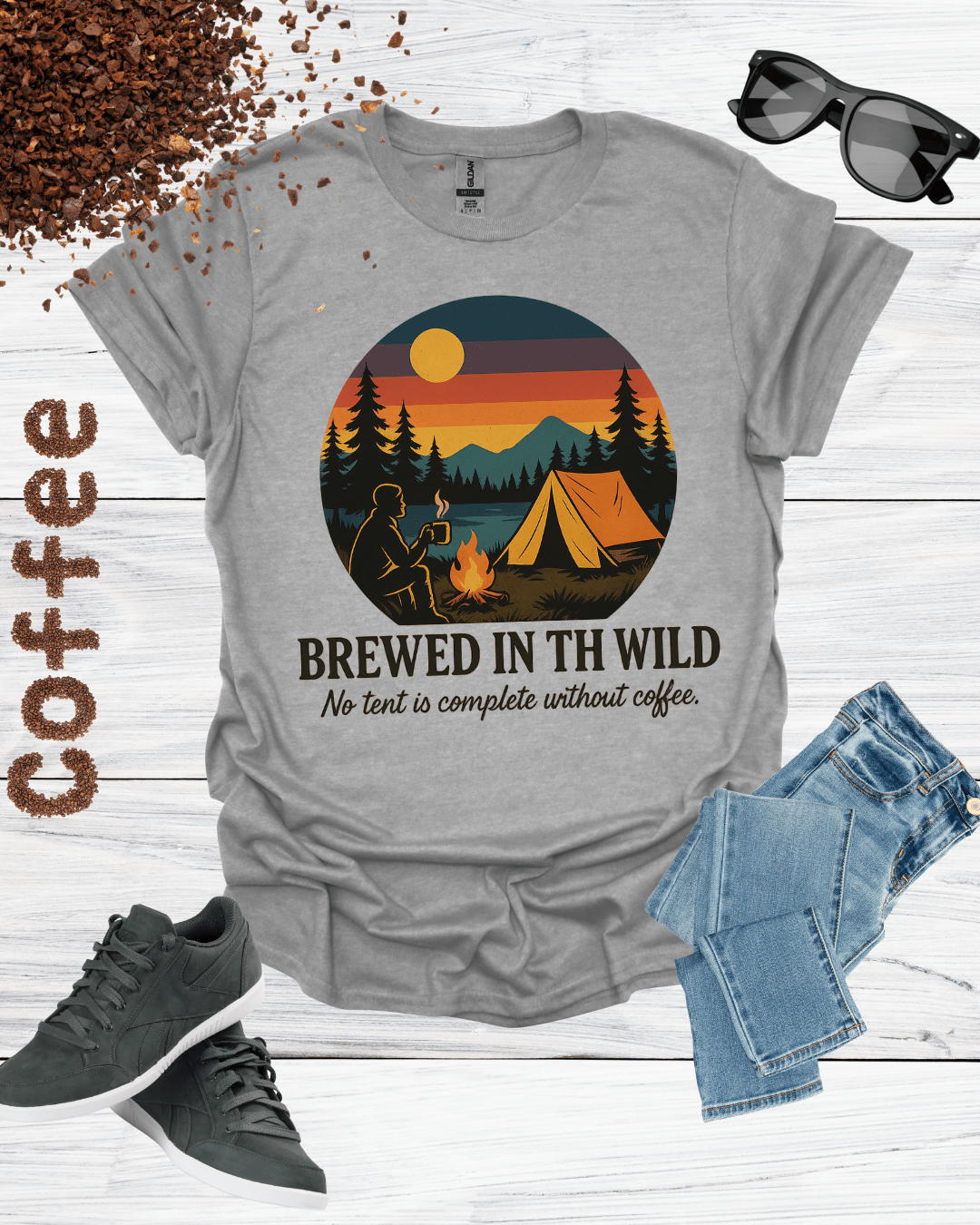 BREWED IN THE WILD No tent is complete without coffee T-Shirt