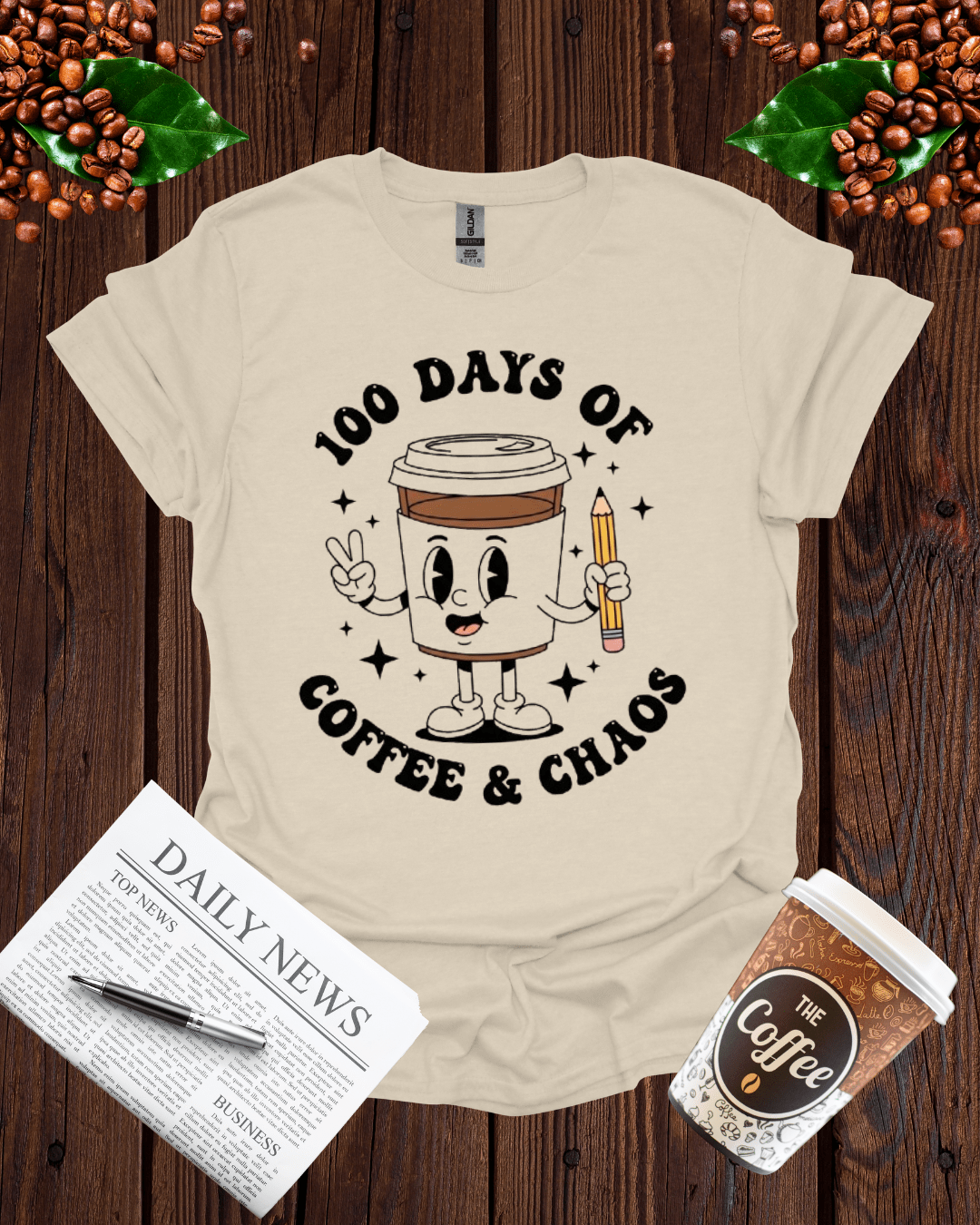 `100 DAYS OF COFFEE & CHAOS T-Shirt