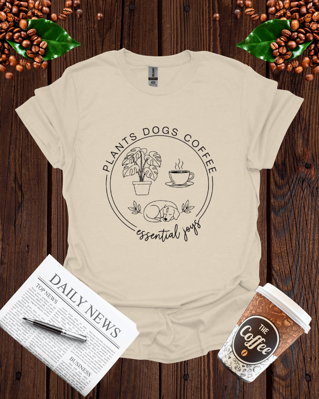 PLANTS DOGS COFFEE T-Shirt