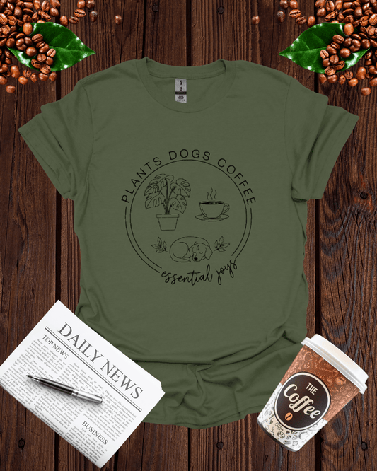 PLANTS DOGS COFFEE T-Shirt