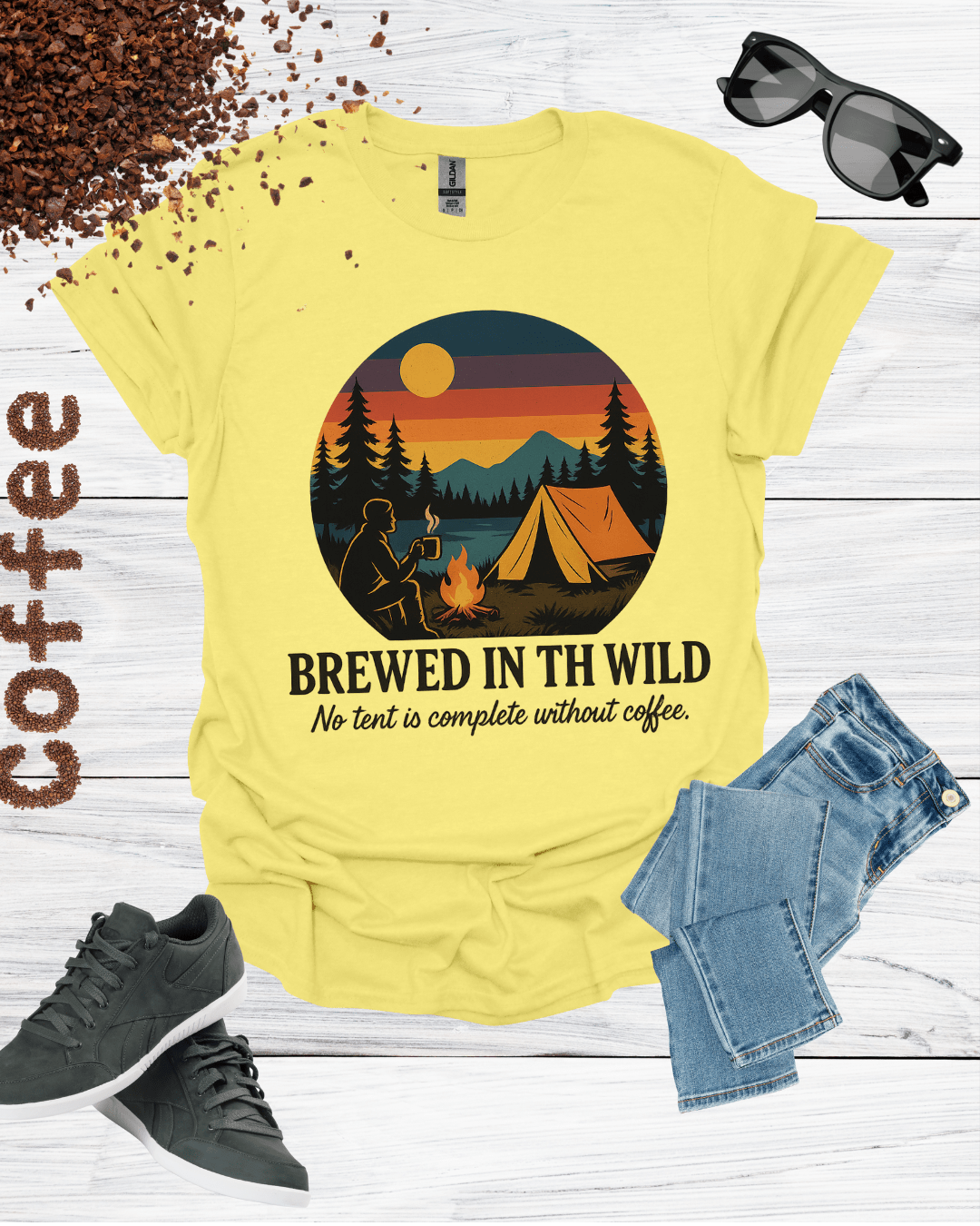 BREWED IN THE WILD No tent is complete without coffee T-Shirt