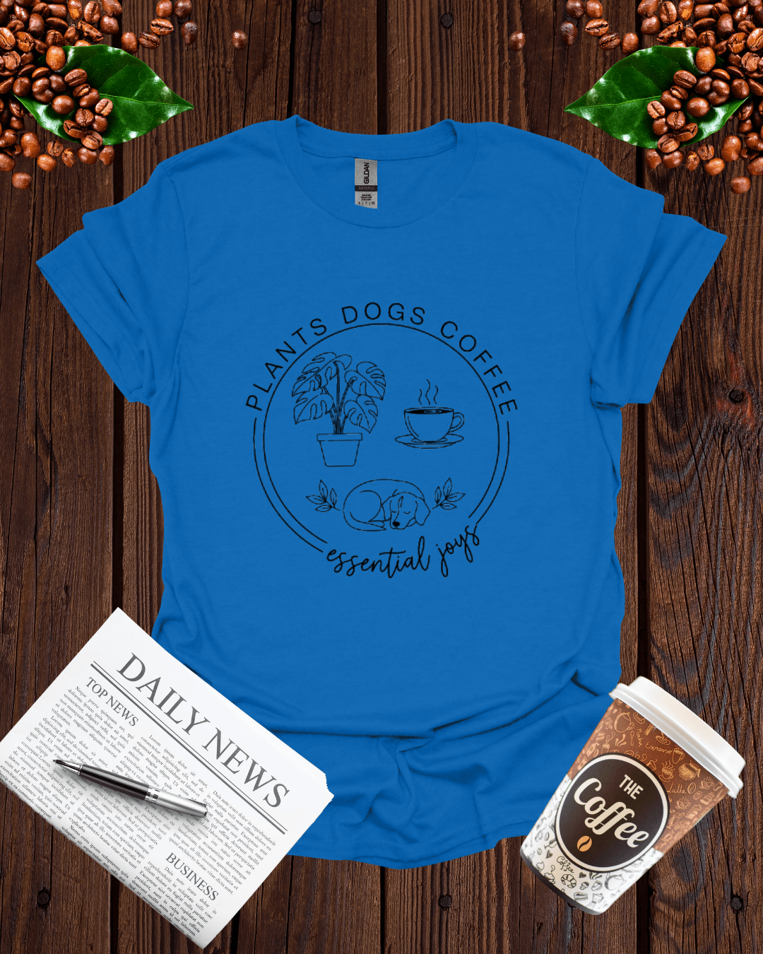 PLANTS DOGS COFFEE T-Shirt