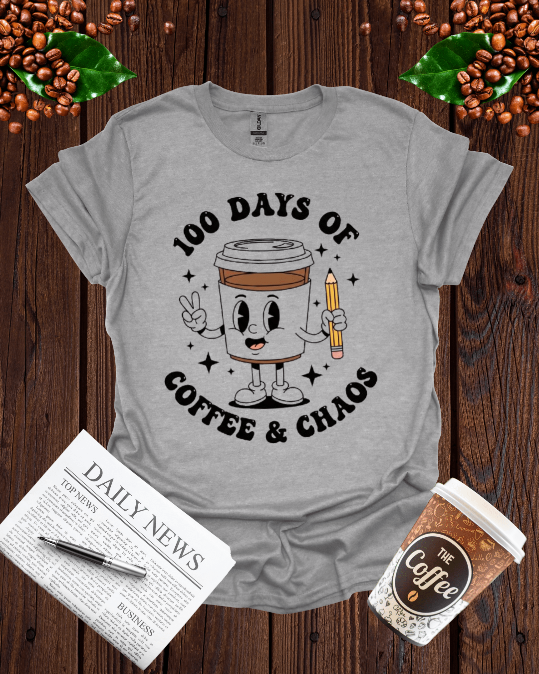 `100 DAYS OF COFFEE & CHAOS T-Shirt