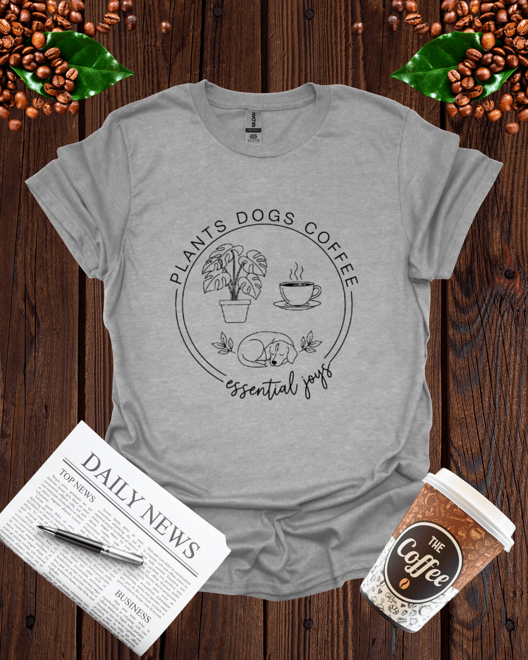 PLANTS DOGS COFFEE T-Shirt
