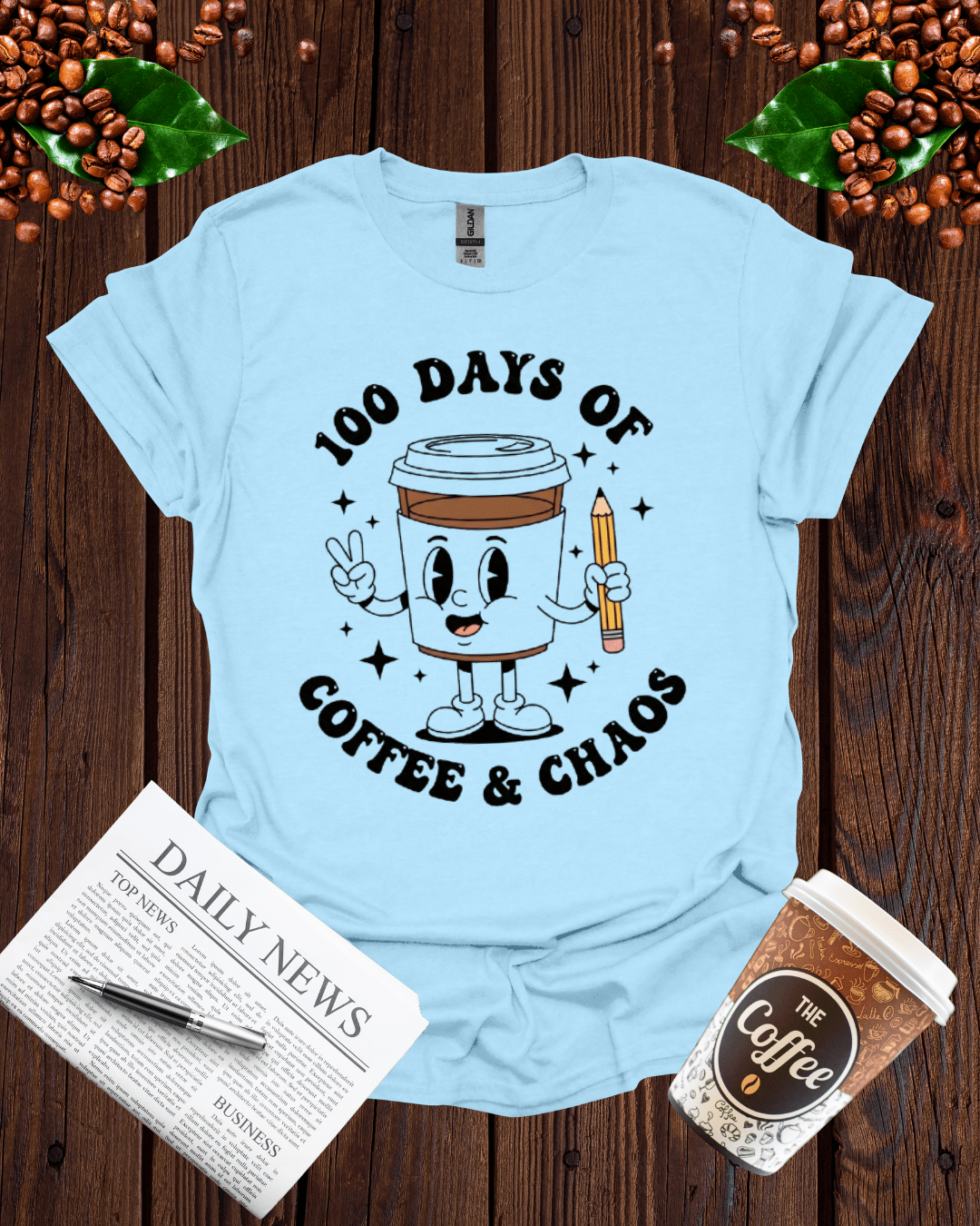 `100 DAYS OF COFFEE & CHAOS T-Shirt