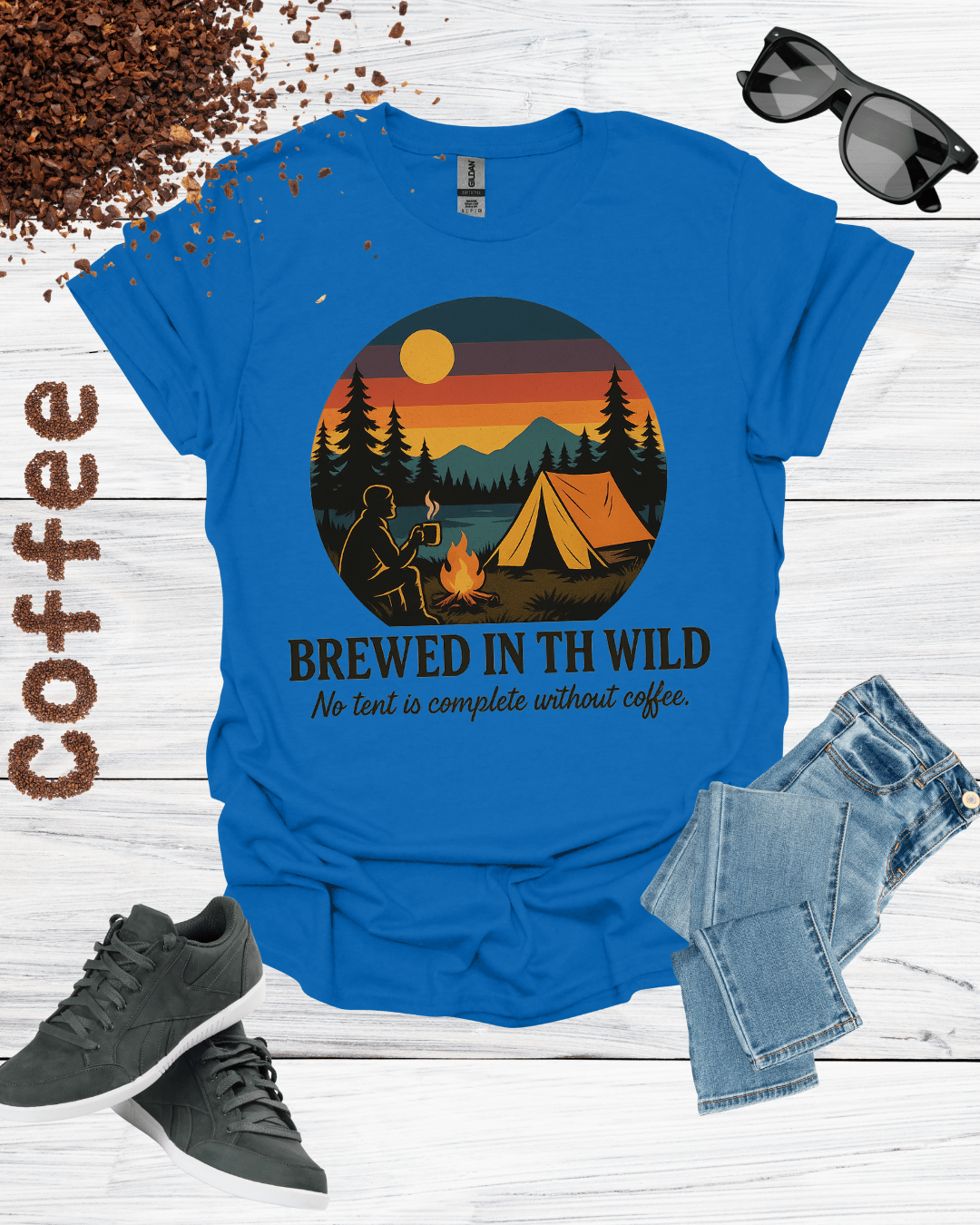 BREWED IN THE WILD No tent is complete without coffee T-Shirt