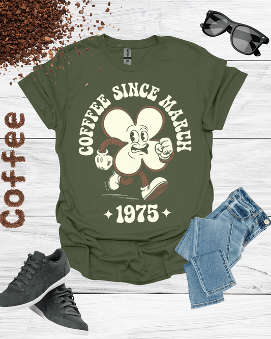 Coffee Since March 1975 Unisex Cotton Graphic T-Shirt