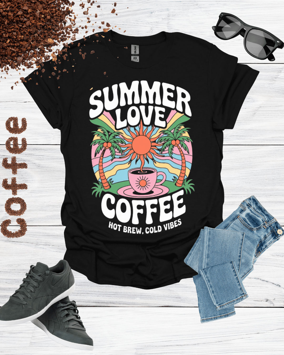SUMMER LOVE COFFEE HOT BREW COLD VIBES T-Shirt