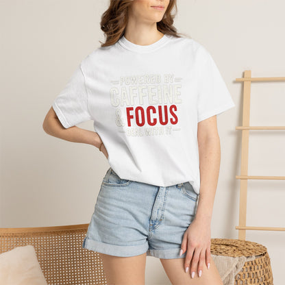 POWERED BY CAFFEINE & FOCUS loading PLEASE WAIT T-Shirt