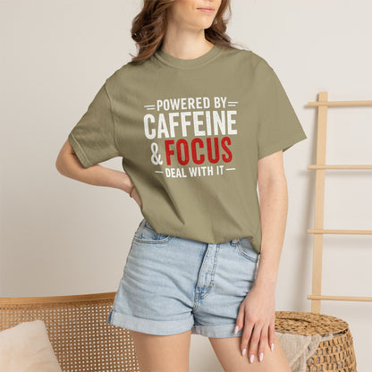POWERED BY CAFFEINE & FOCUS loading PLEASE WAIT T-Shirt