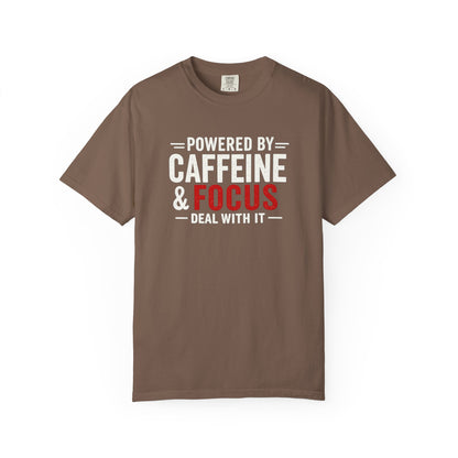 POWERED BY CAFFEINE & FOCUS loading PLEASE WAIT T-Shirt