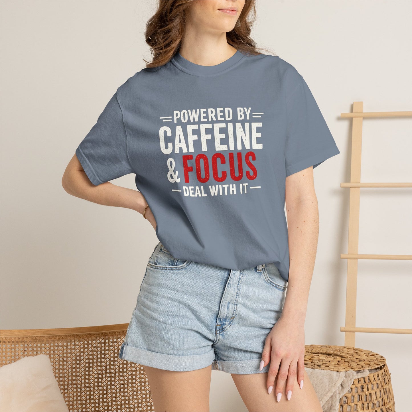 POWERED BY CAFFEINE & FOCUS loading PLEASE WAIT T-Shirt