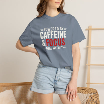 POWERED BY CAFFEINE & FOCUS loading PLEASE WAIT T-Shirt