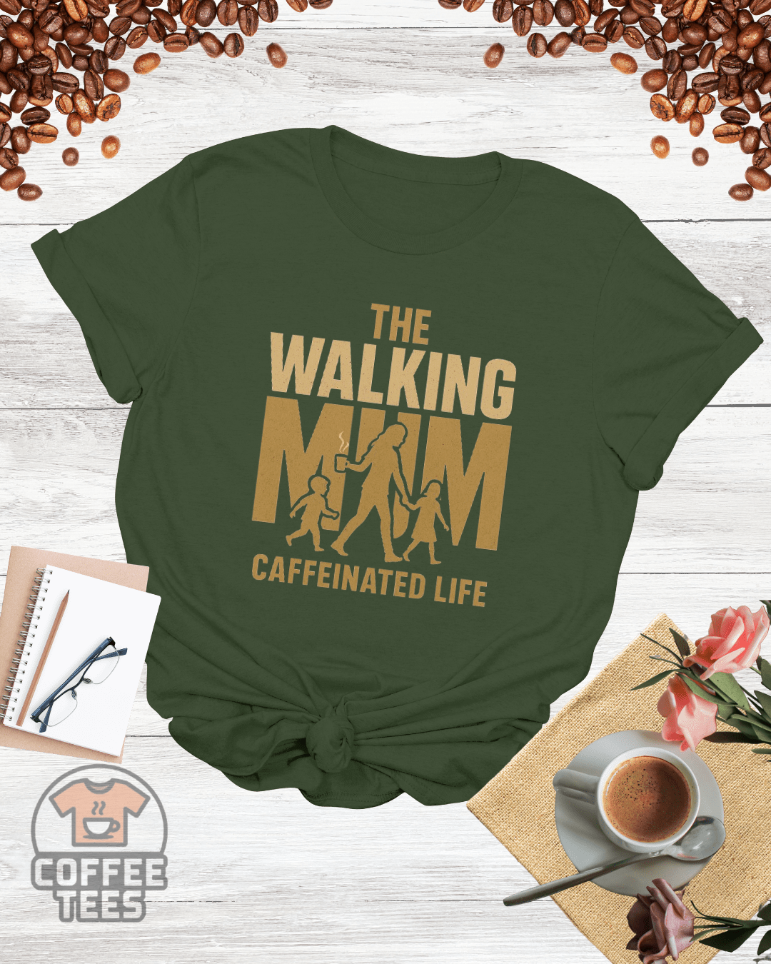 THE WALKING MAM CAFFEINATED LIFE T-Shirt