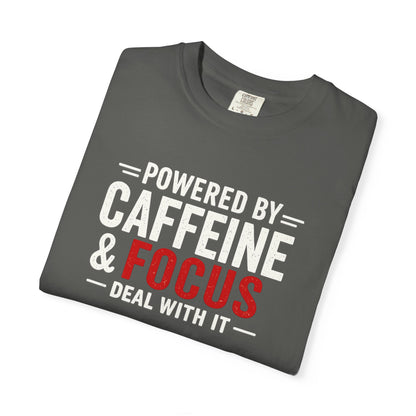 POWERED BY CAFFEINE & FOCUS loading PLEASE WAIT T-Shirt