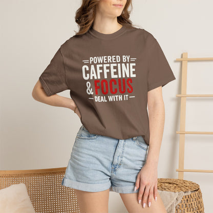 POWERED BY CAFFEINE & FOCUS loading PLEASE WAIT T-Shirt