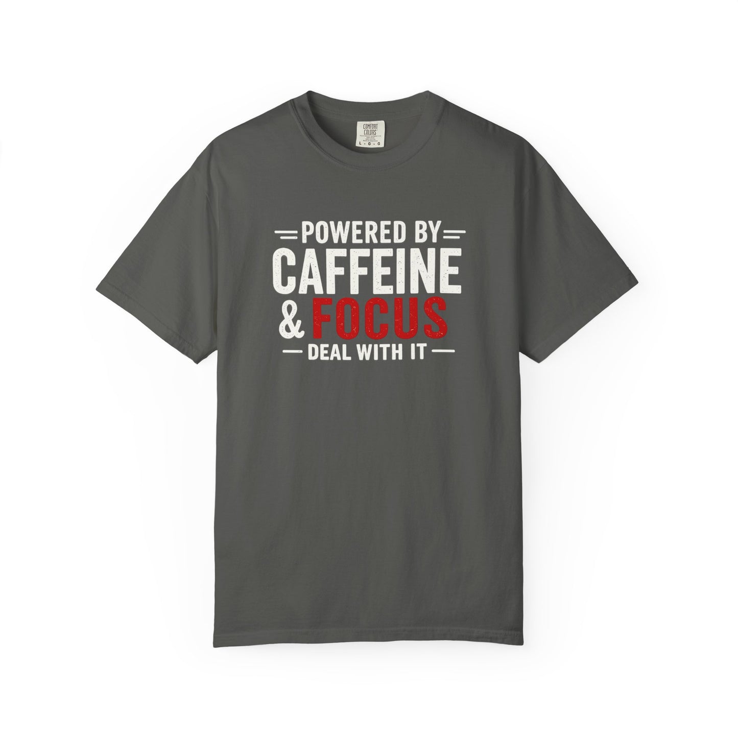 POWERED BY CAFFEINE & FOCUS loading PLEASE WAIT T-Shirt