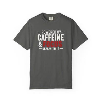 POWERED BY CAFFEINE & FOCUS loading PLEASE WAIT T-Shirt