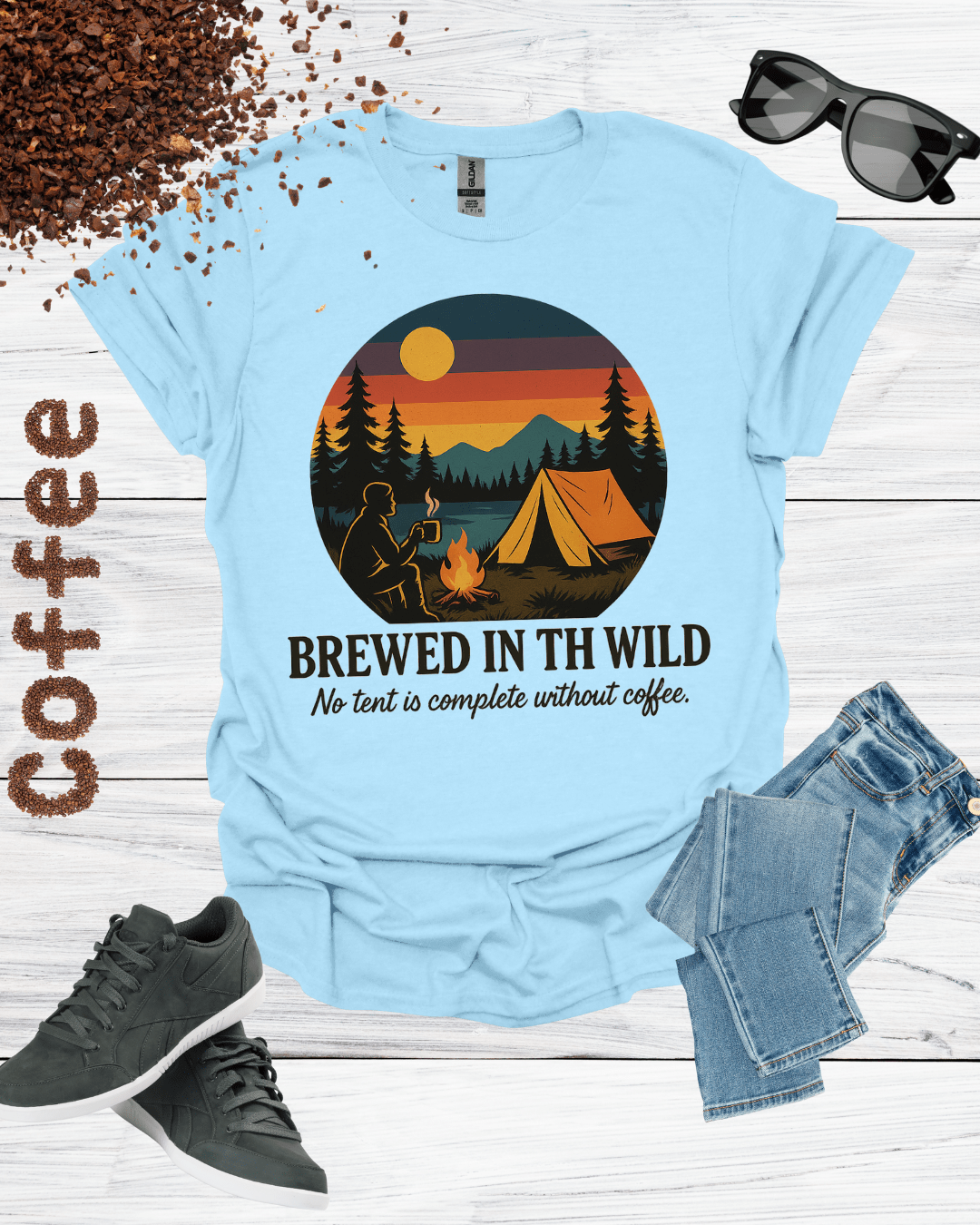 BREWED IN THE WILD No tent is complete without coffee T-Shirt