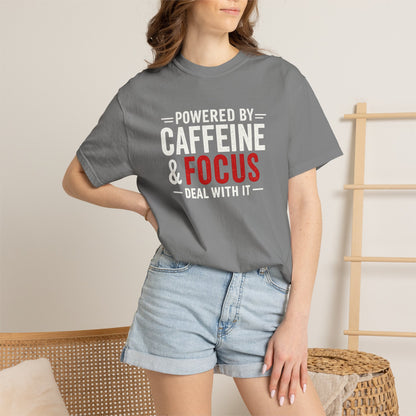 POWERED BY CAFFEINE & FOCUS loading PLEASE WAIT T-Shirt