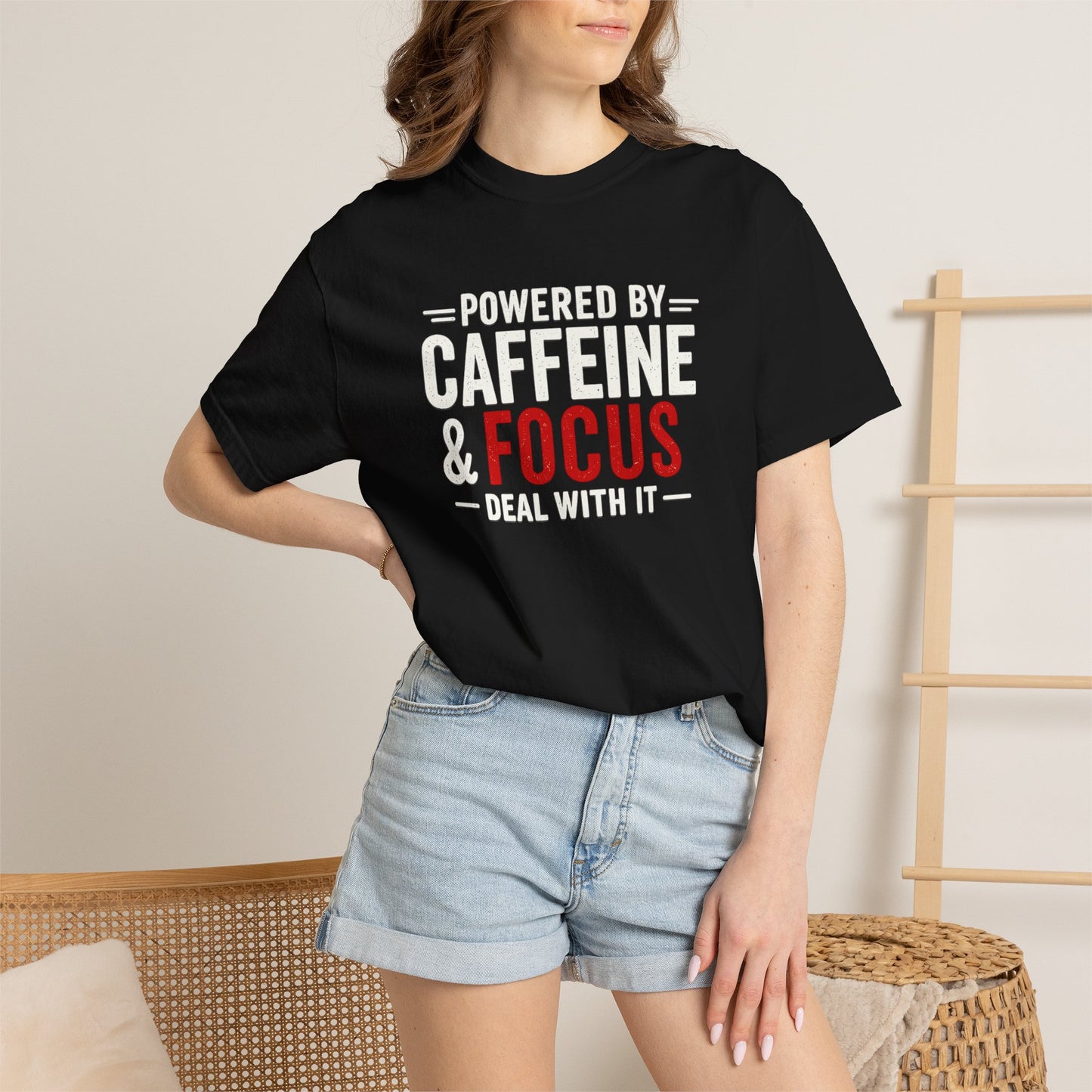 POWERED BY CAFFEINE & FOCUS loading PLEASE WAIT T-Shirt