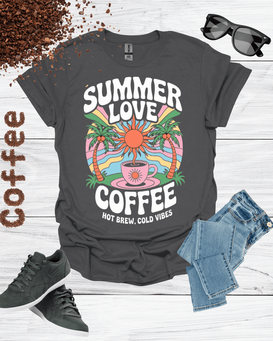 SUMMER LOVE COFFEE HOT BREW COLD VIBES T-Shirt