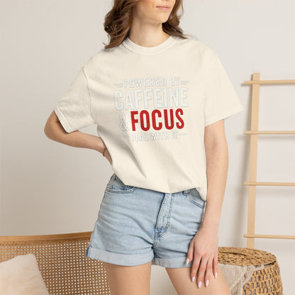 POWERED BY CAFFEINE & FOCUS loading PLEASE WAIT T-Shirt
