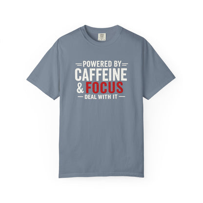 POWERED BY CAFFEINE & FOCUS loading PLEASE WAIT T-Shirt