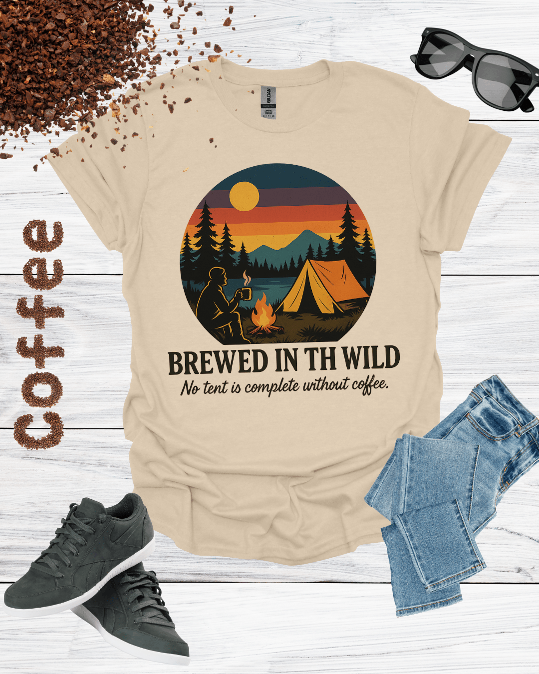 BREWED IN THE WILD No tent is complete without coffee T-Shirt