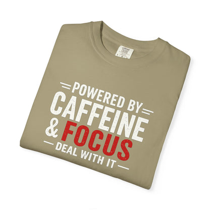 POWERED BY CAFFEINE & FOCUS loading PLEASE WAIT T-Shirt