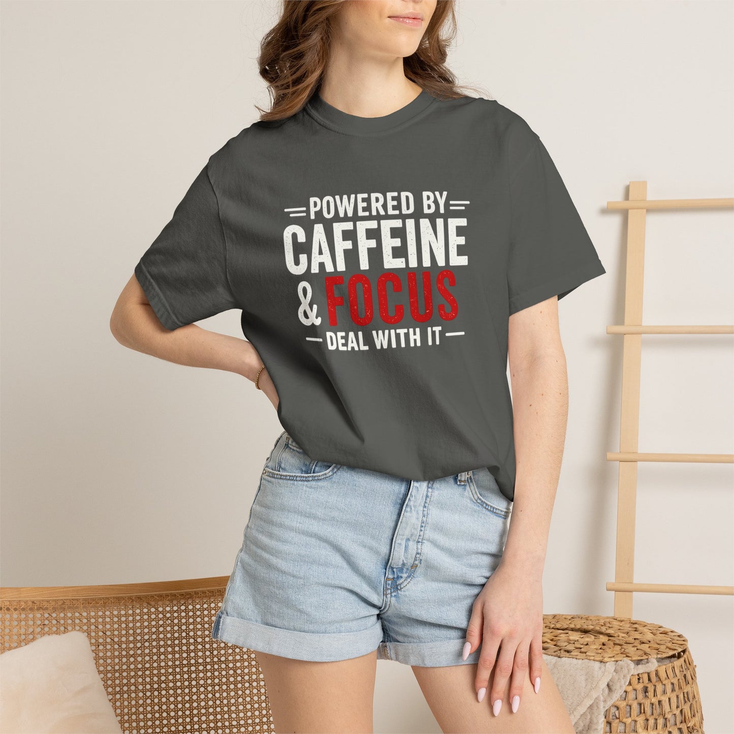POWERED BY CAFFEINE & FOCUS loading PLEASE WAIT T-Shirt