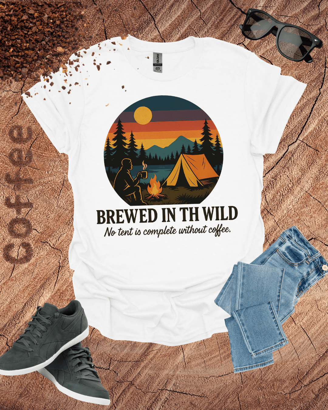 BREWED IN THE WILD No tent is complete without coffee T-Shirt