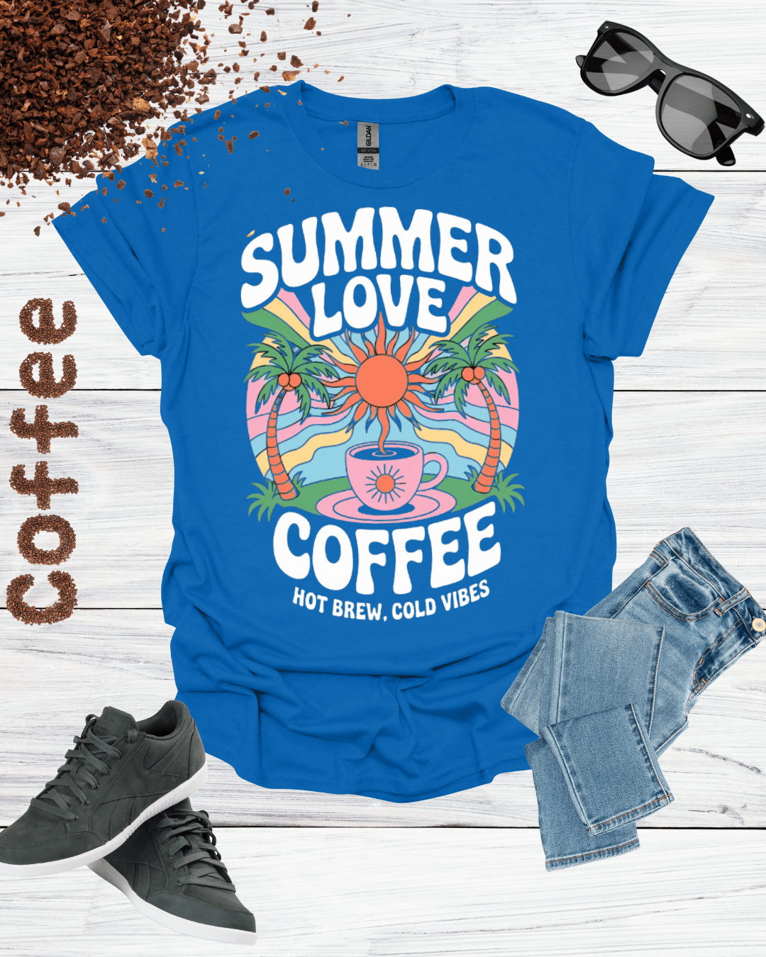 SUMMER LOVE COFFEE HOT BREW COLD VIBES T-Shirt