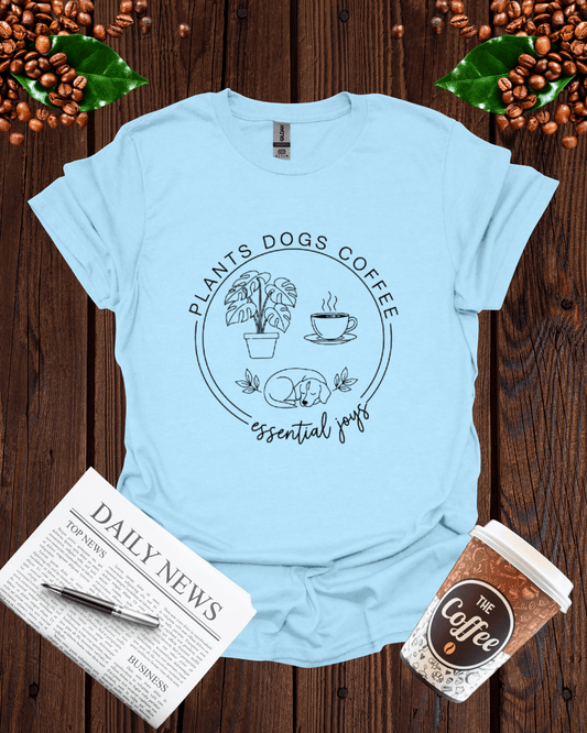 PLANTS DOGS COFFEE T-Shirt