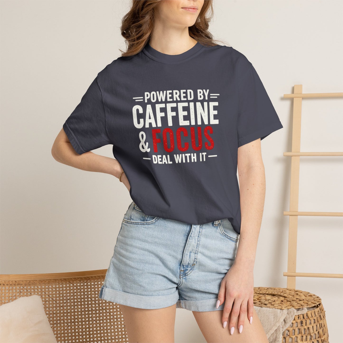 POWERED BY CAFFEINE & FOCUS loading PLEASE WAIT T-Shirt