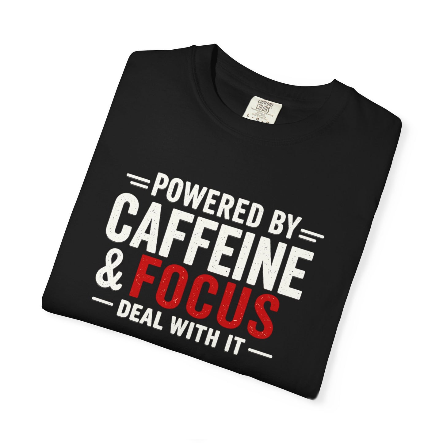 POWERED BY CAFFEINE & FOCUS loading PLEASE WAIT T-Shirt