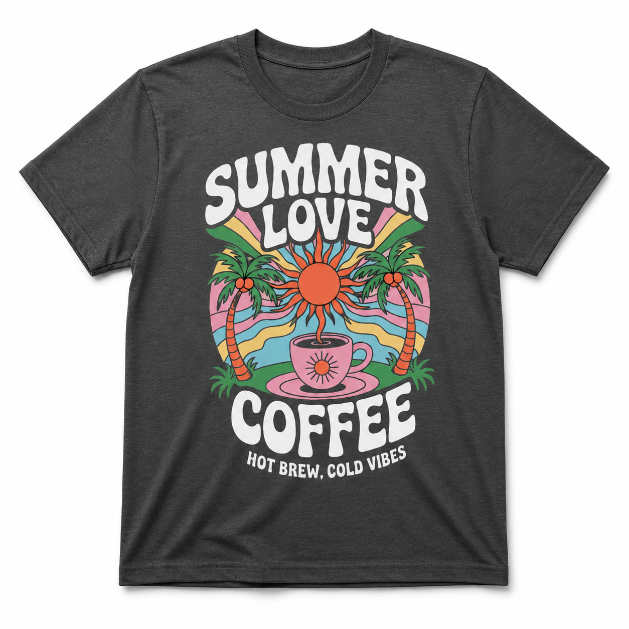 SUMMER LOVE COFFEE HOT BREW COLD VIBES T-Shirt
