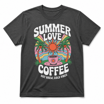 SUMMER LOVE COFFEE HOT BREW COLD VIBES T-Shirt