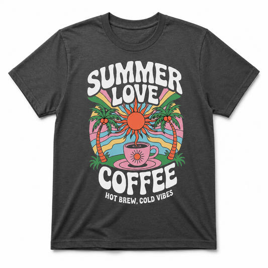SUMMER LOVE COFFEE HOT BREW COLD VIBES T-Shirt