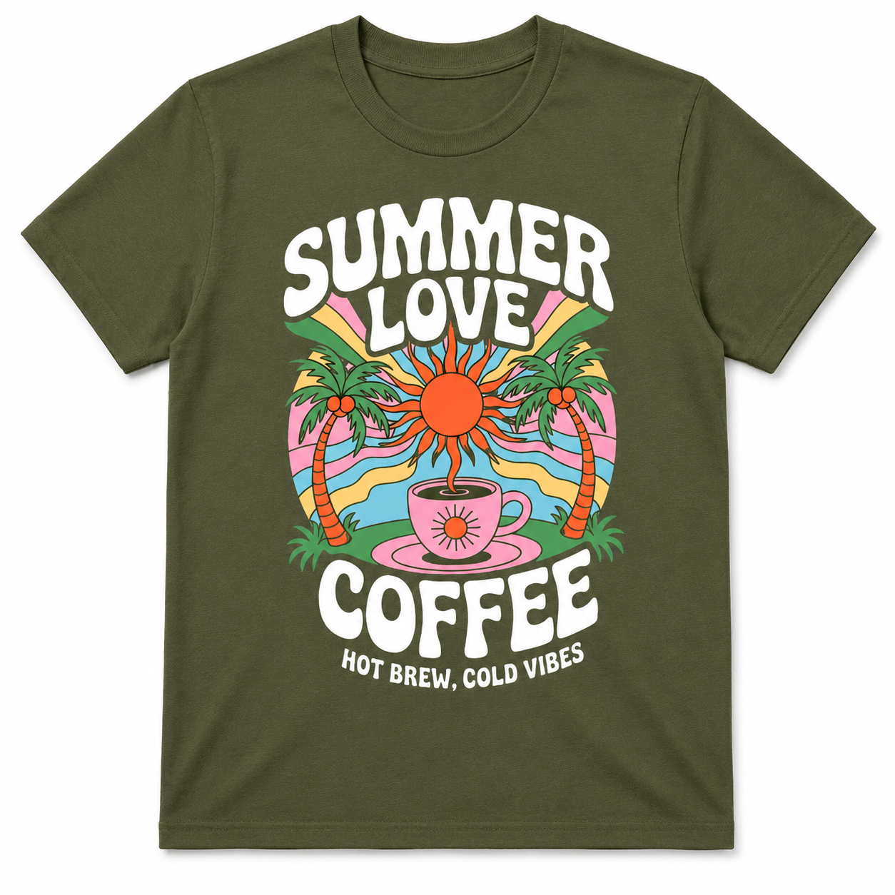 SUMMER LOVE COFFEE HOT BREW COLD VIBES T-Shirt