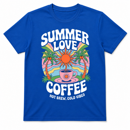 SUMMER LOVE COFFEE HOT BREW COLD VIBES T-Shirt