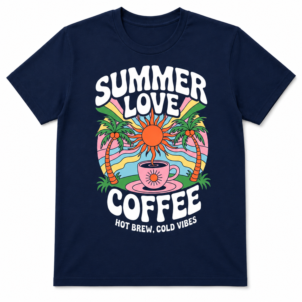 SUMMER LOVE COFFEE HOT BREW COLD VIBES T-Shirt