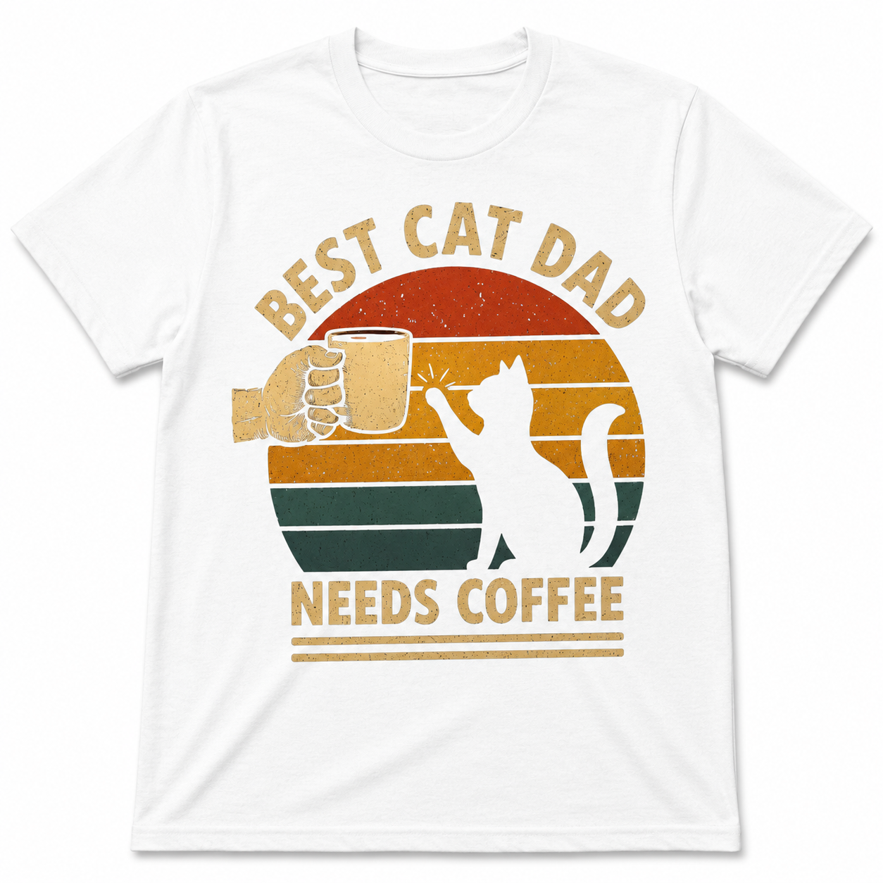 Best Cat Dad Needs Coffee Shirt